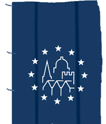Fahnen mit europäischem Denkmal-Logo 200x300