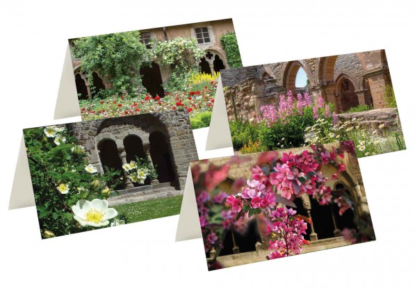 Briefkarten: Blumen-Romantik im Kloster